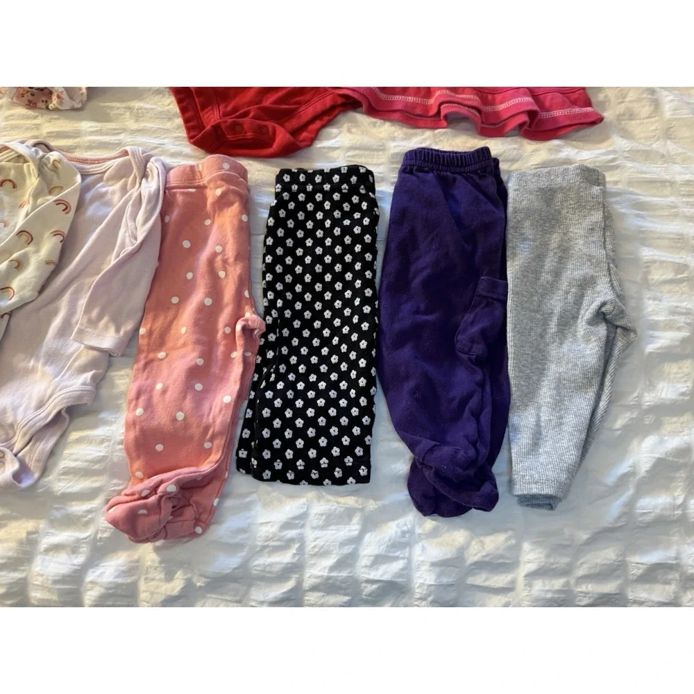 Lot of 11 piece Baby Girls Bodysuit Pants Outfit Pants‎ Hugs & Kisses 3/6 Month